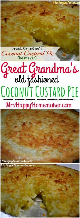 Coconut Custard Pie – Best EVER