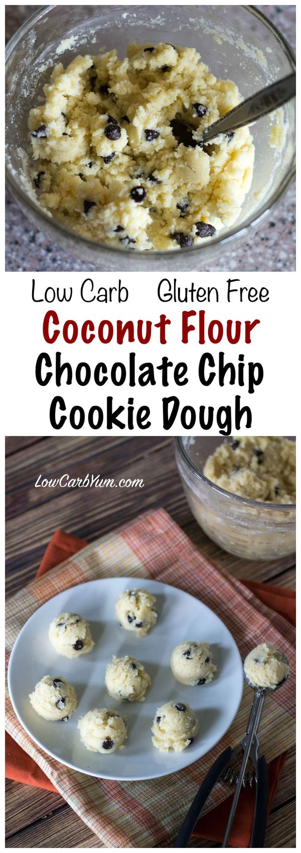 Coconut Flour Chocolate Chip Cookie Dough