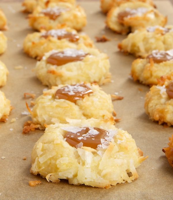 Coconut-Salted Caramel Thumbprint Cookies