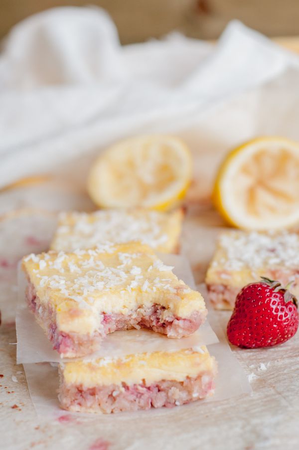 Coconut Strawberry and Lemon Bars