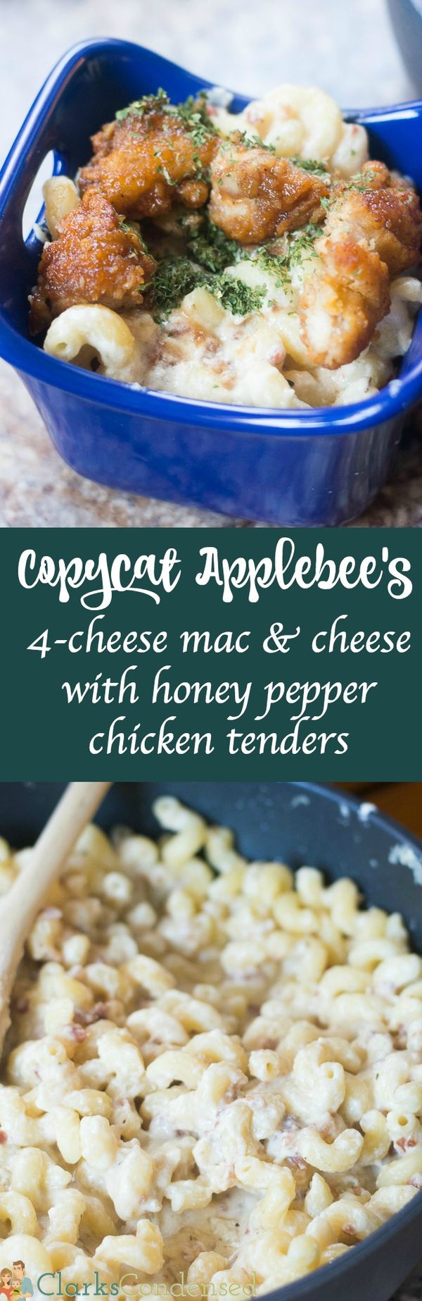 Copycat Apleebee's 4 Cheese Macaroni and Cheese with Honey Pepper Chicken Tenders