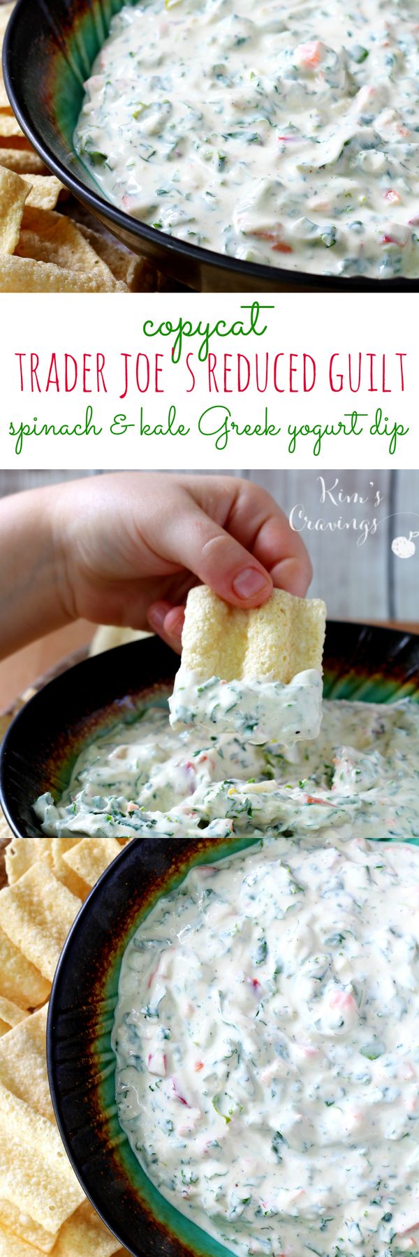 Copycat Trader Joe's Reduced Guilt Spinach & Kale Greek Yogurt Dip