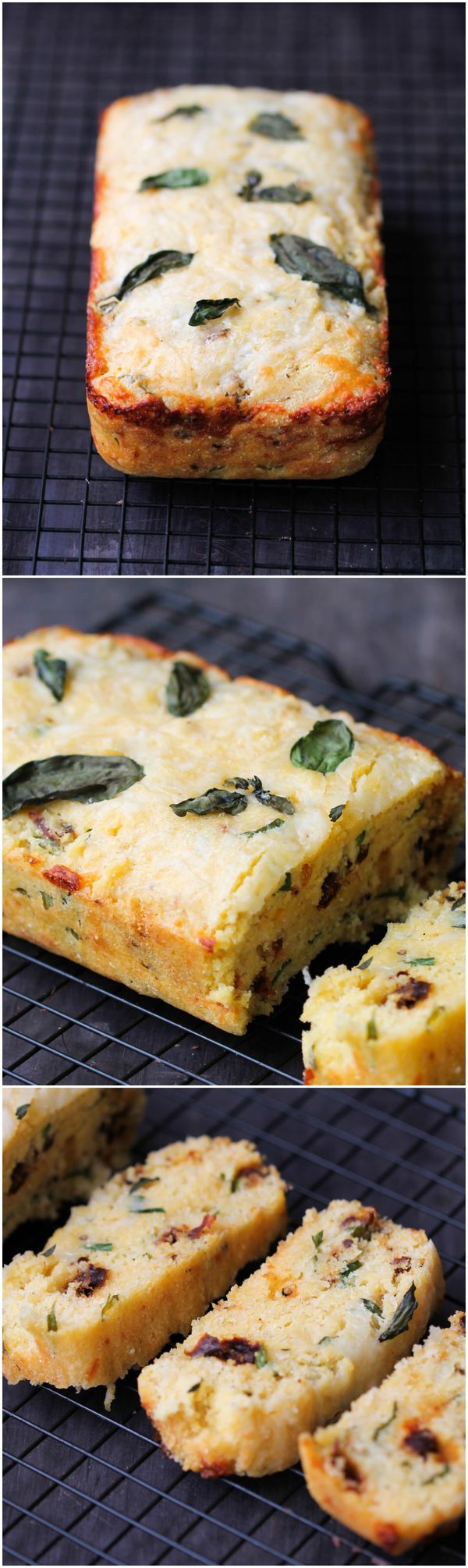 Corn Bread with Sun-Dried Tomatoes, Basil, and Cheese