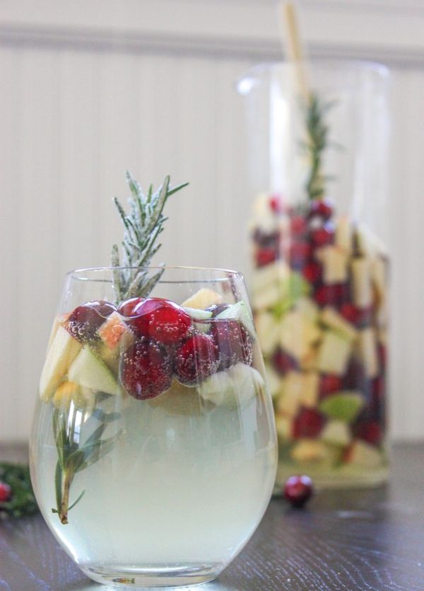 Cranberry & Rosemary White Christmas Sangria