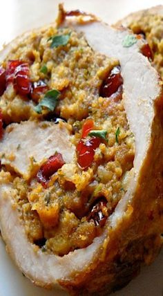 Cranberry & walnut stuffed pork loin