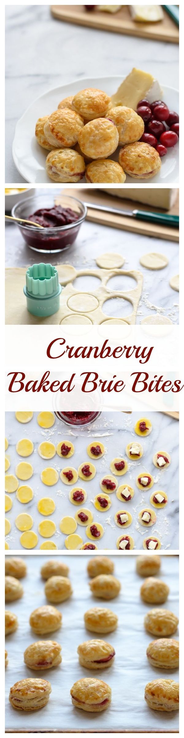 Cranberry Baked Brie Puff Pastry Bites