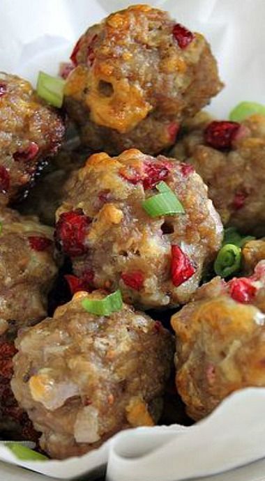 Cranberry cheddar sausage bites