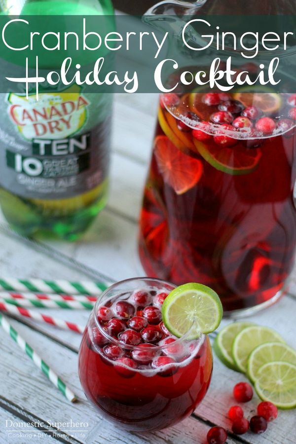 Cranberry Ginger Holiday Cocktail