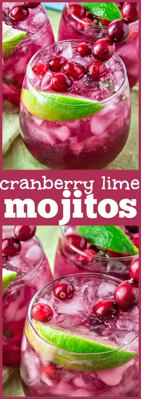 Cranberry Lime Mojitos