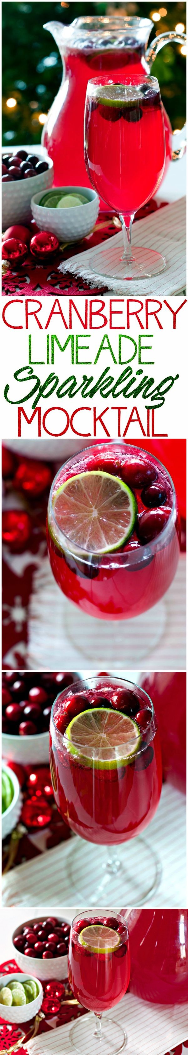 Cranberry Limeade Sparkling Mocktail