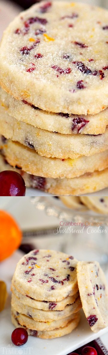 Cranberry Orange Shortbread Cookies