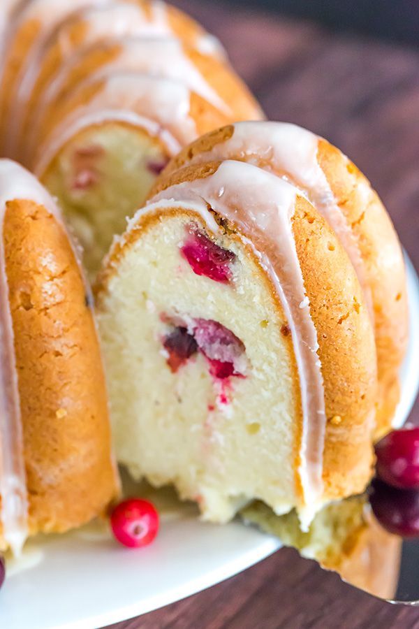 Cranberry Pound Cake with Orange Glaze