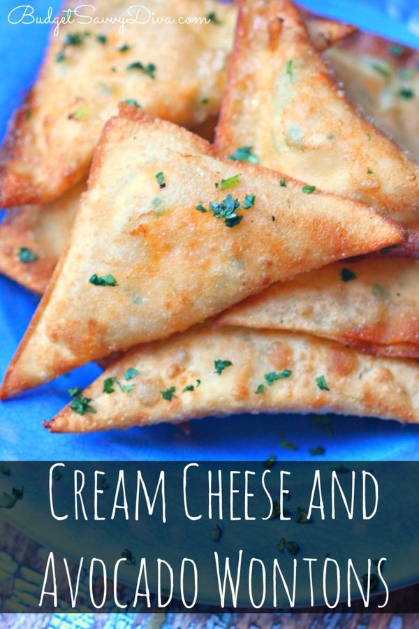 Cream Cheese and Avocado Wontons