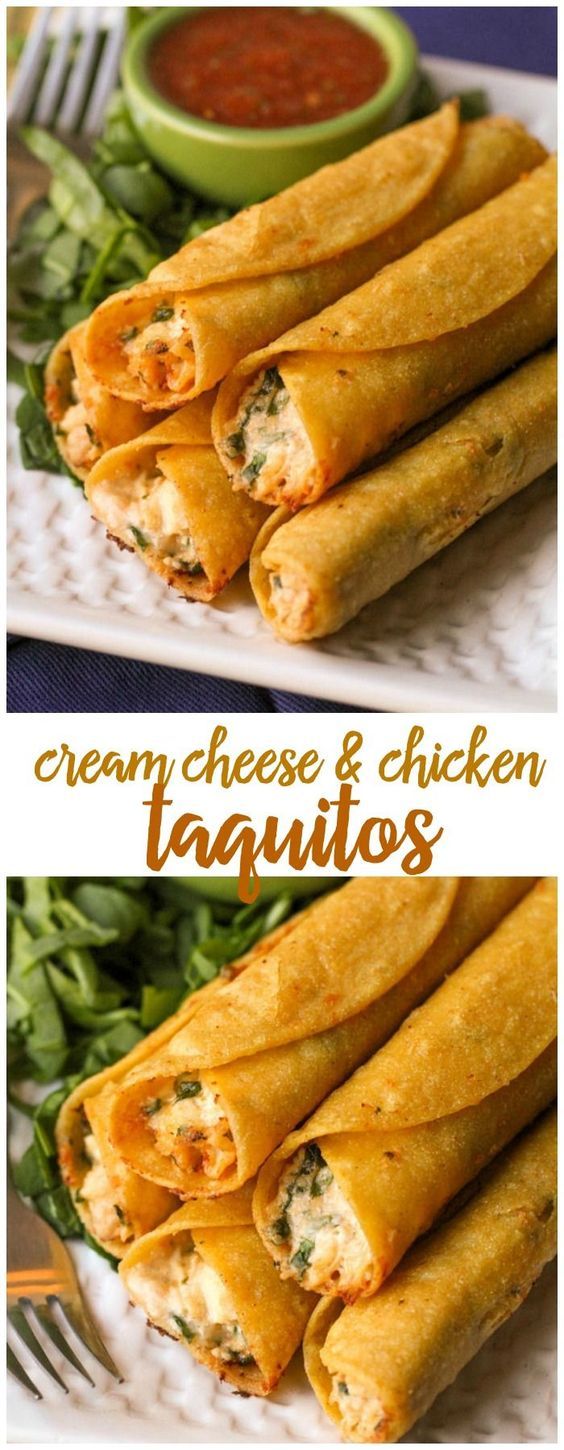 Cream Cheese and Chicken Taquitos