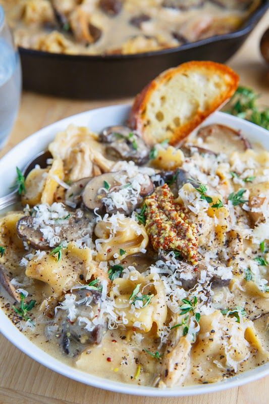 Creamy Asiago Chicken and Mushroom Tortellini Soup