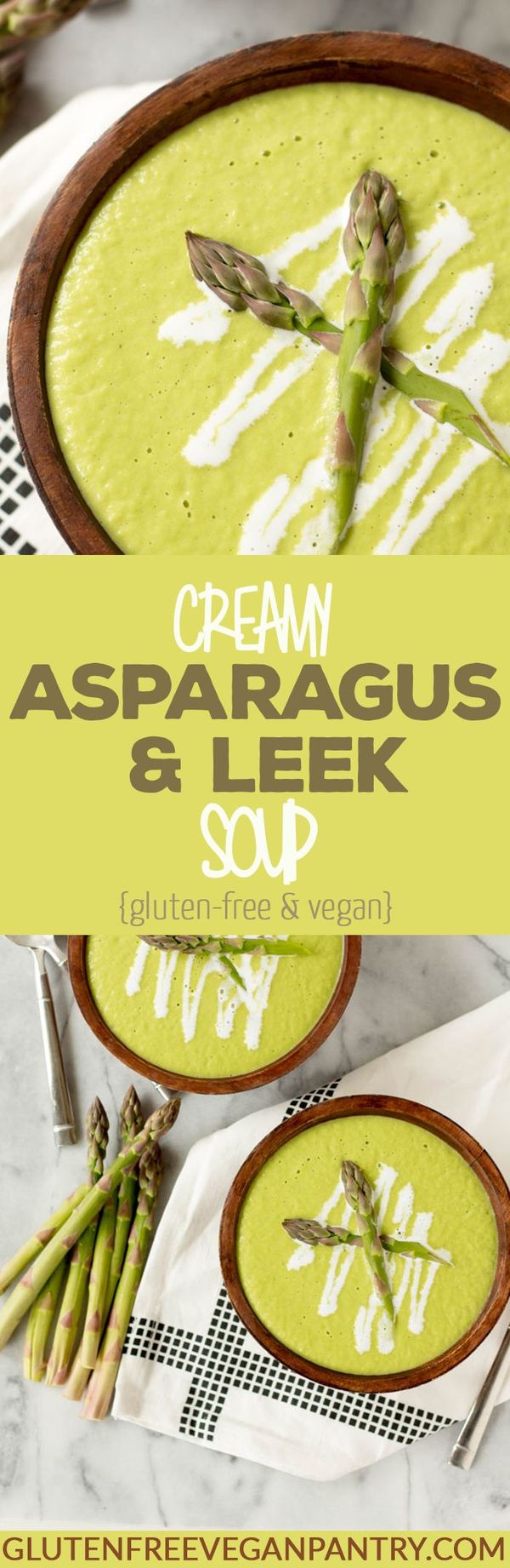 Creamy Asparagus and Leek Soup - Vegan + Gluten-free