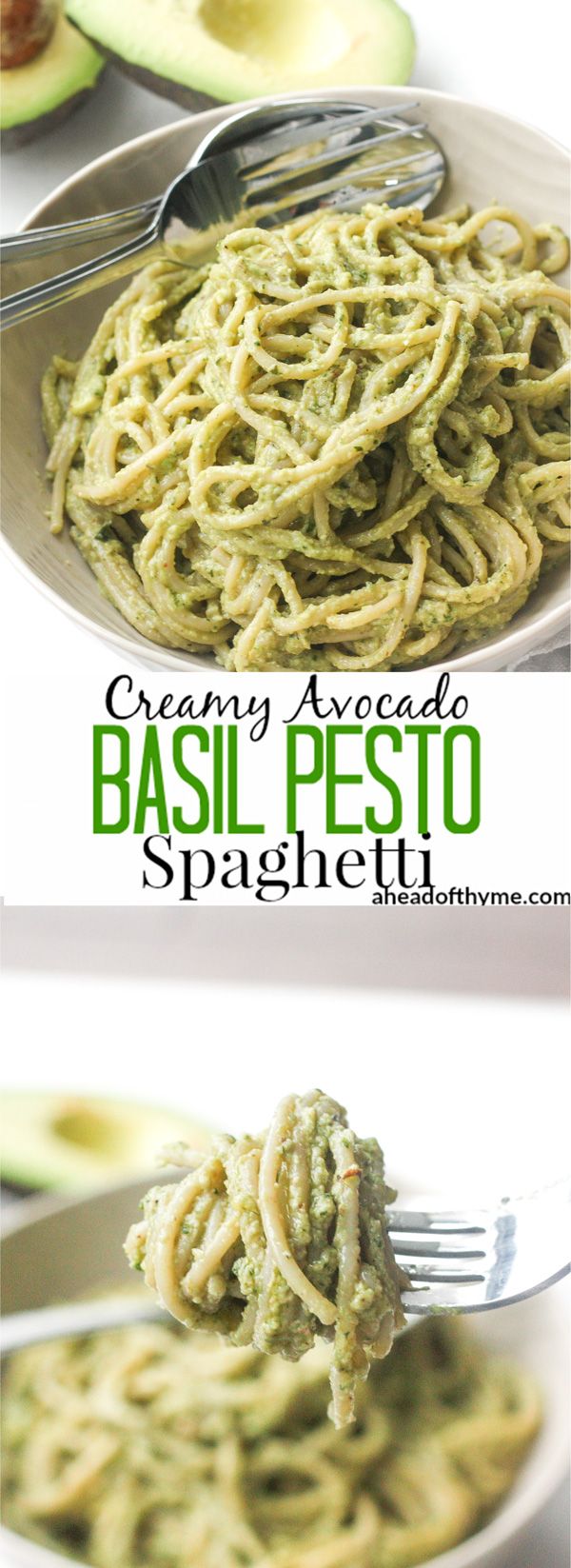 Creamy Avocado Basil Pesto Spaghetti