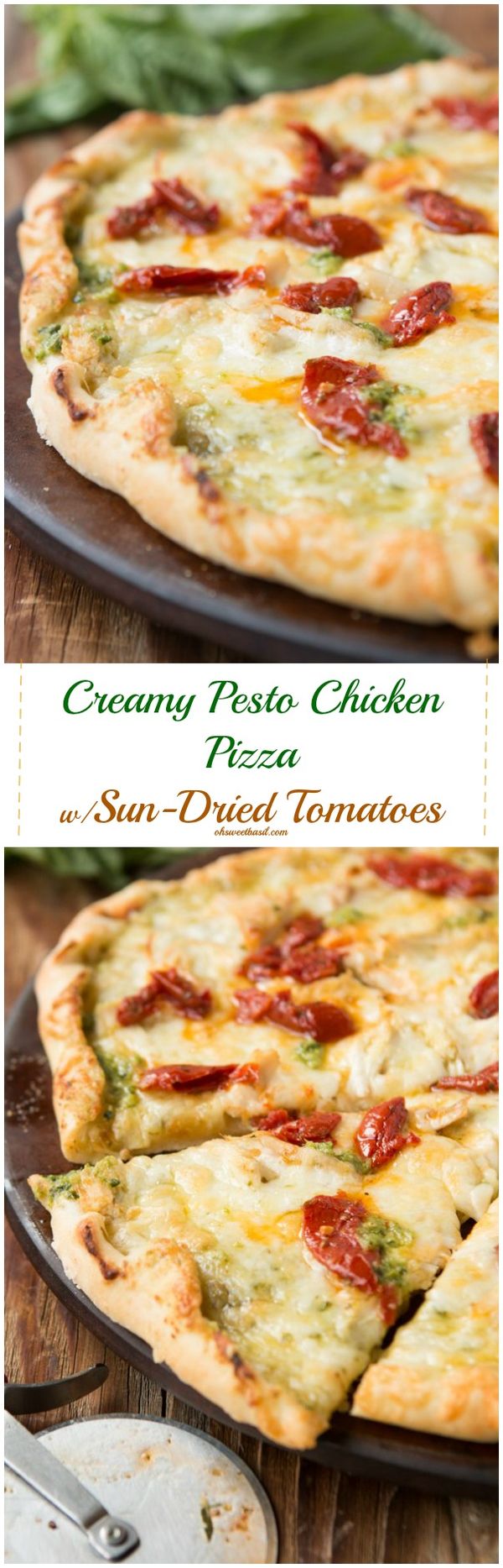 Creamy Chicken Pesto Pizza