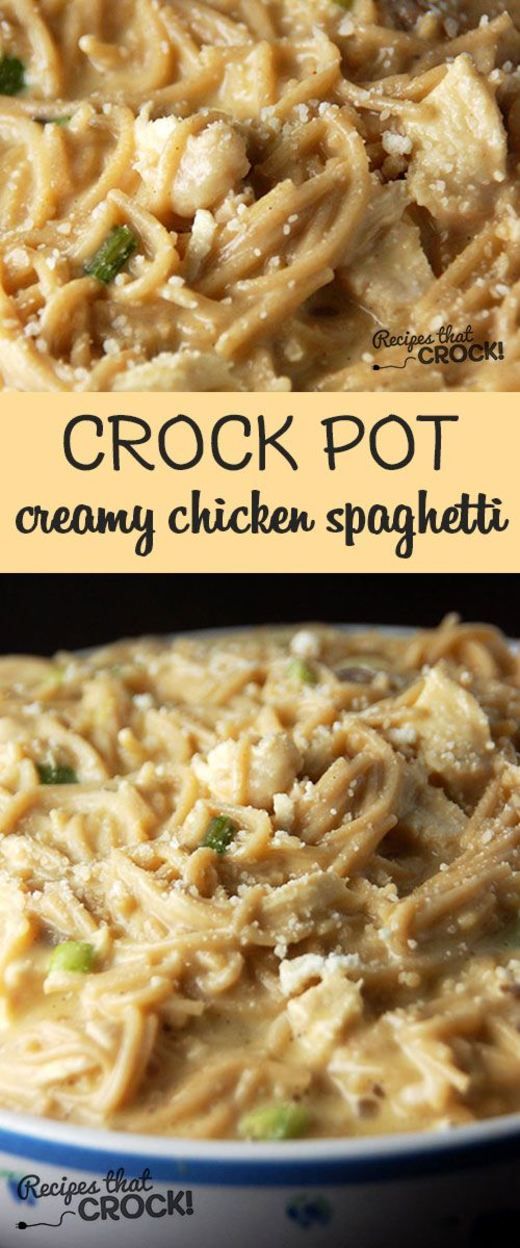 Creamy Chicken Spaghetti (Crock Pot