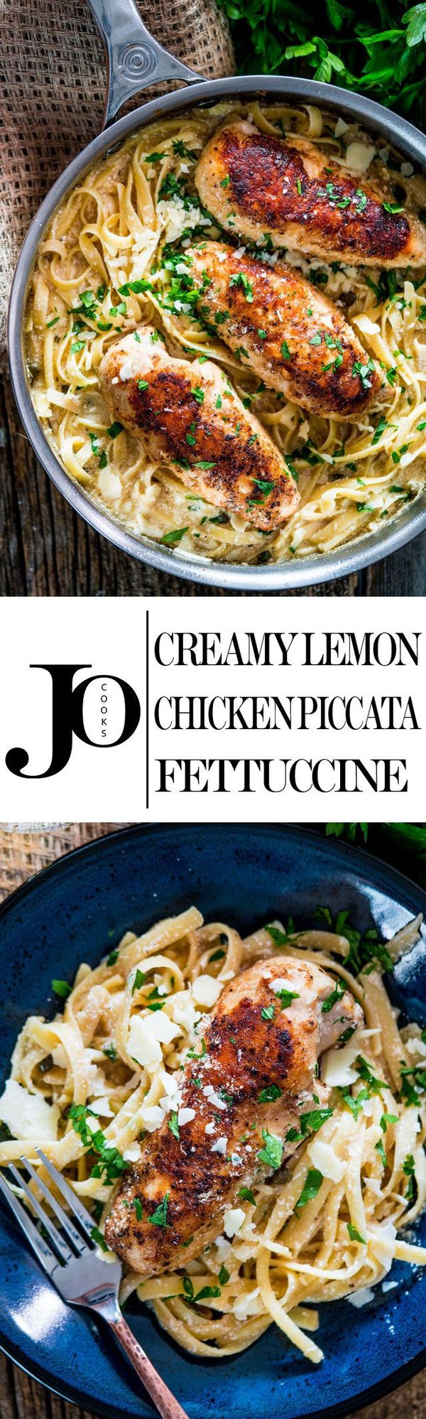 Creamy Lemon Chicken Piccata Fettuccine