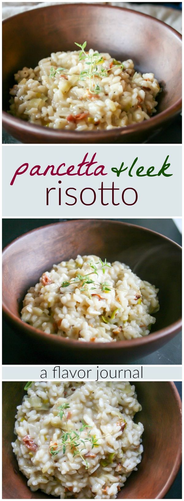 Creamy pancetta leek risotto