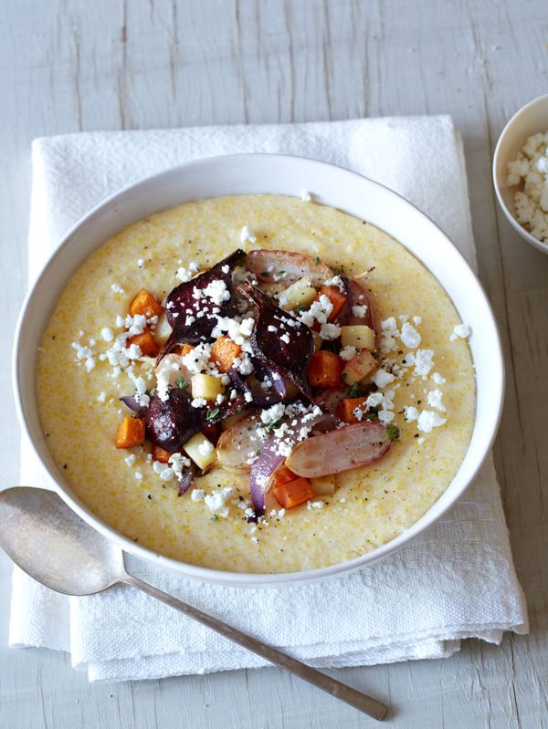 Creamy Polenta Bowl with Roasted Root Vegetables