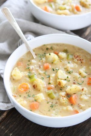 Creamy Roasted Cauliflower Chowder