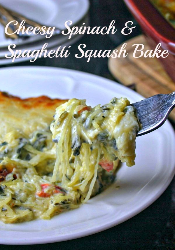 Creamy Spinach & Spaghetti Squash Bake