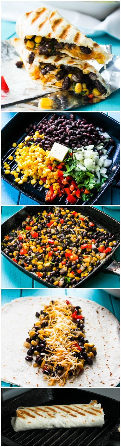 Crispy Black Bean and Rice Burritos