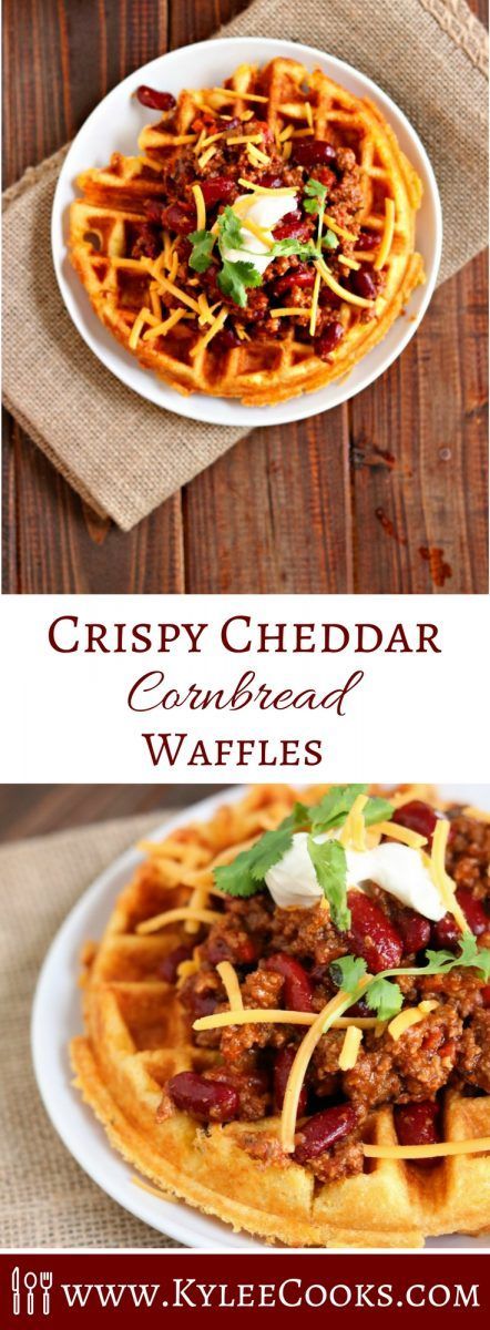 Crispy Cheddar Cornbread Waffles