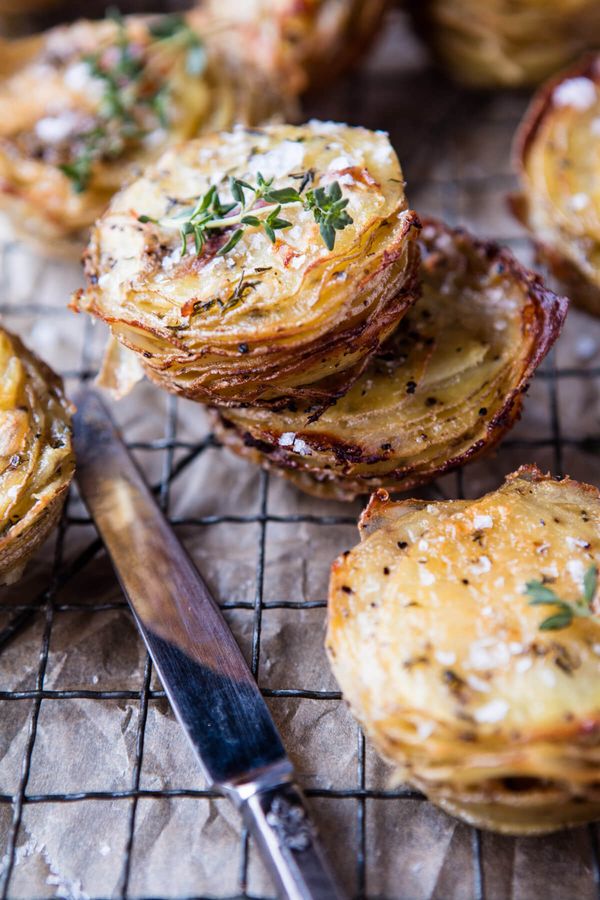 Crispy Cheesy Potatoes Stacks