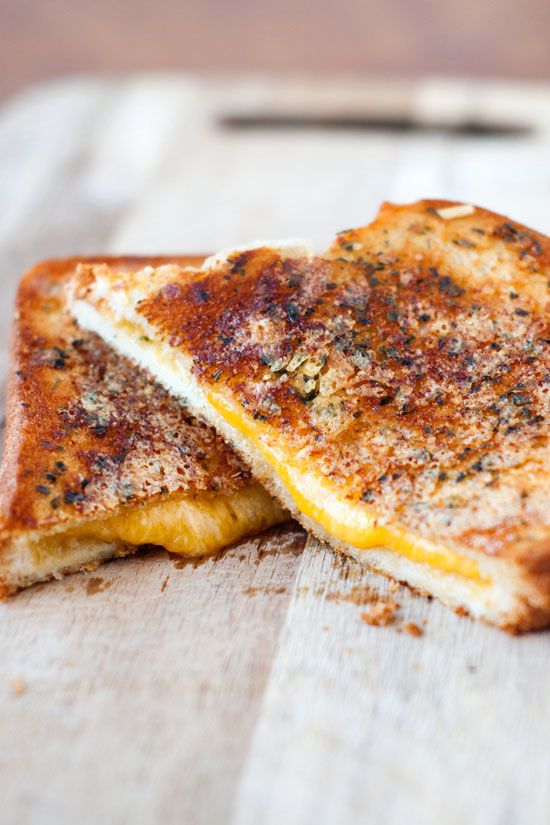 Crispy Garlic Bread Grilled Cheese Sandwiches