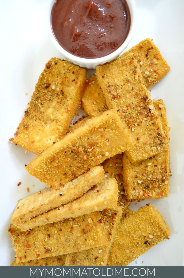 Crispy No Oil Baked Tofu Fingers