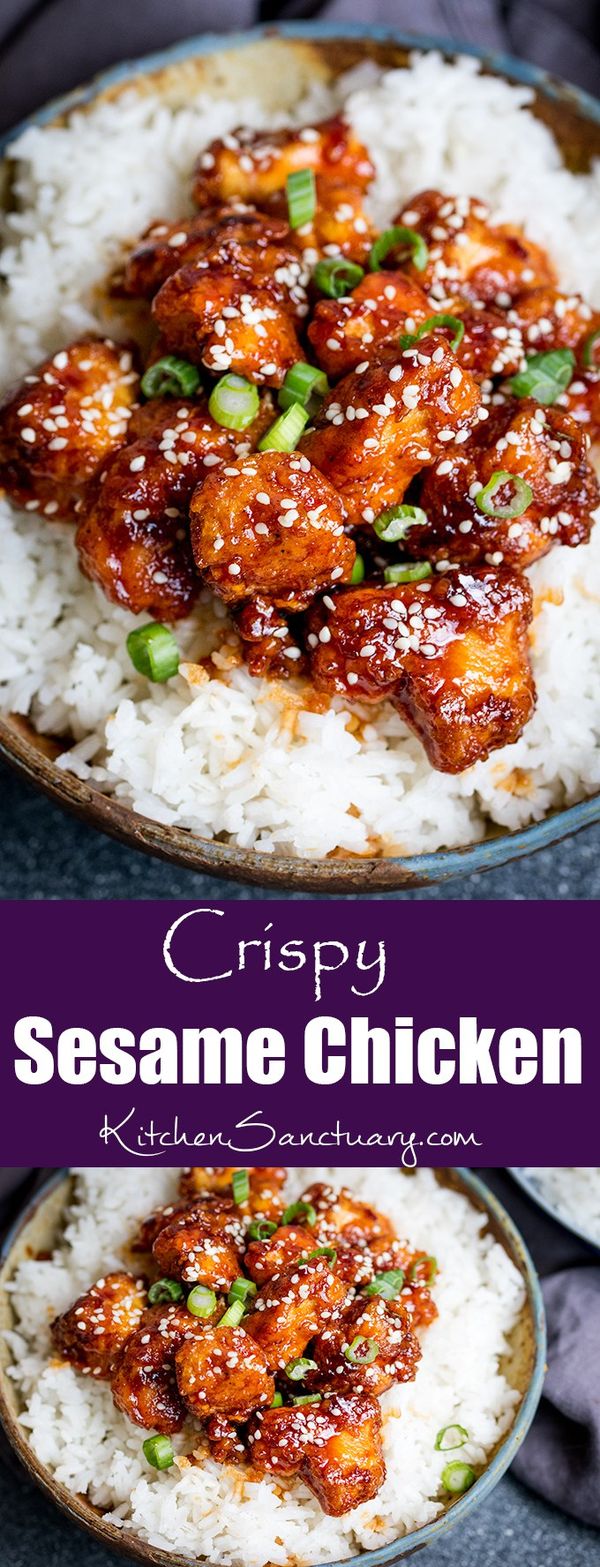 Crispy Sesame Chicken with a Sticky Asian Sauce