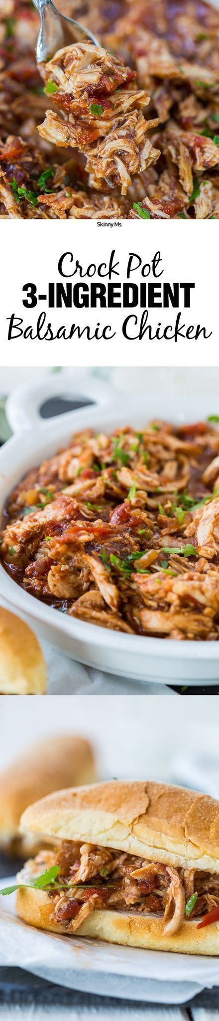 Crock Pot 3-Ingredient Balsamic Chicken