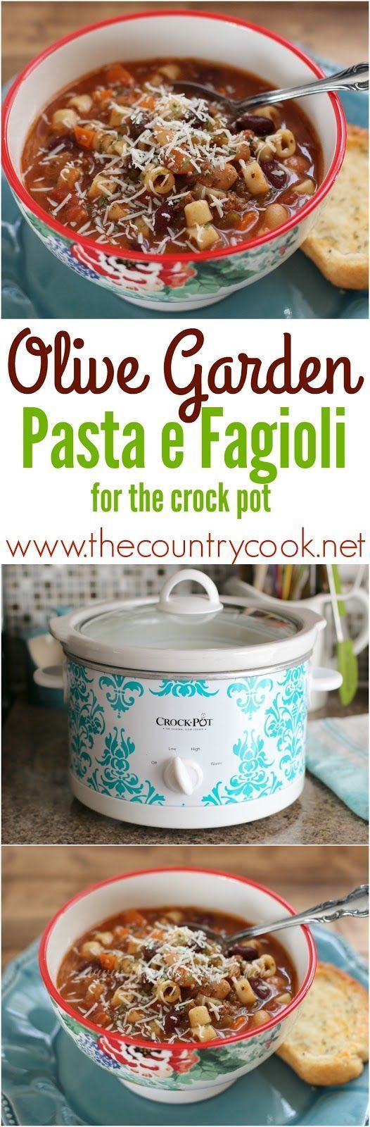 Crock Pot Olive Garden Pasta E Fagioli Soup