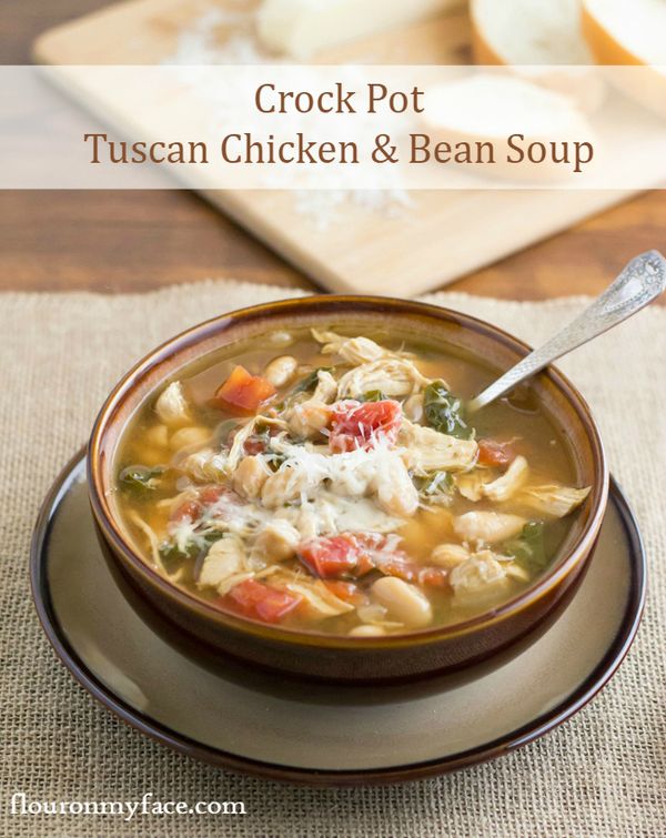 Crock Pot Tuscan Chicken Bean Soup