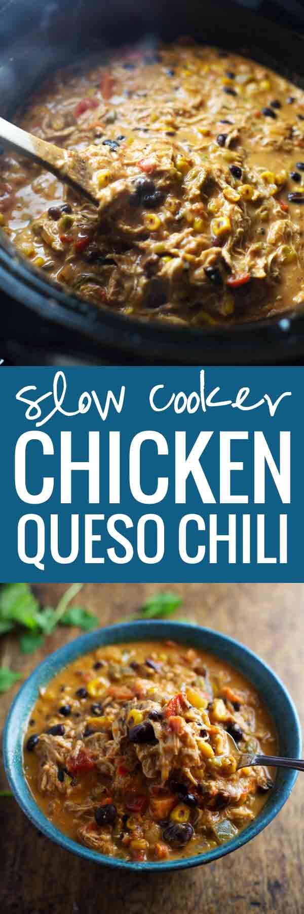 Crockpot Queso Chicken Chili