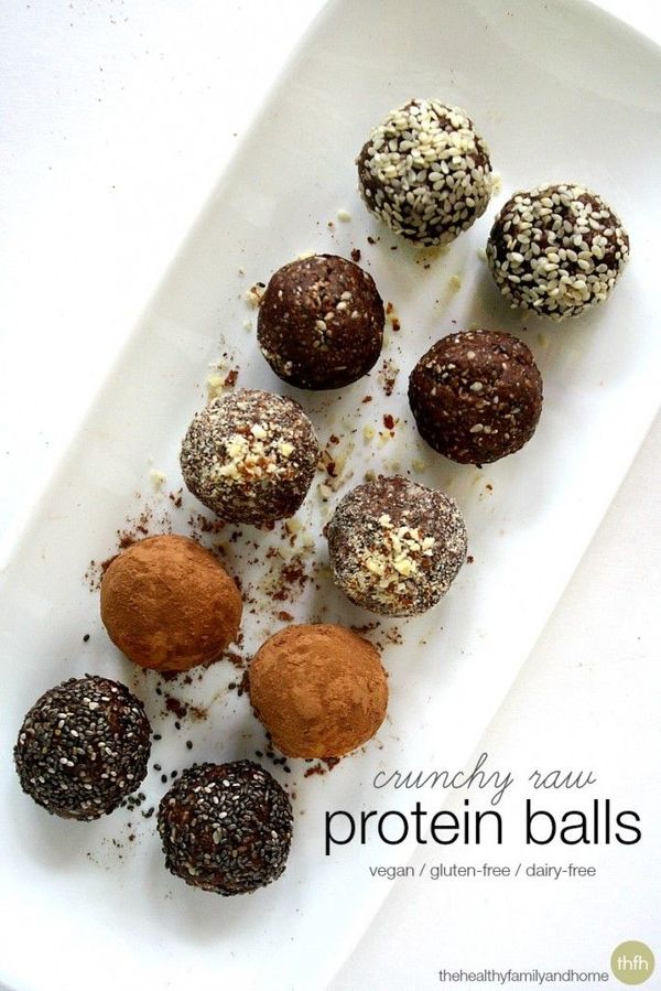 Crunchy Raw Protein Balls (Raw, Vegan, Gluten-Free, Dairy-Free, No-Bake, No Refined Sugar