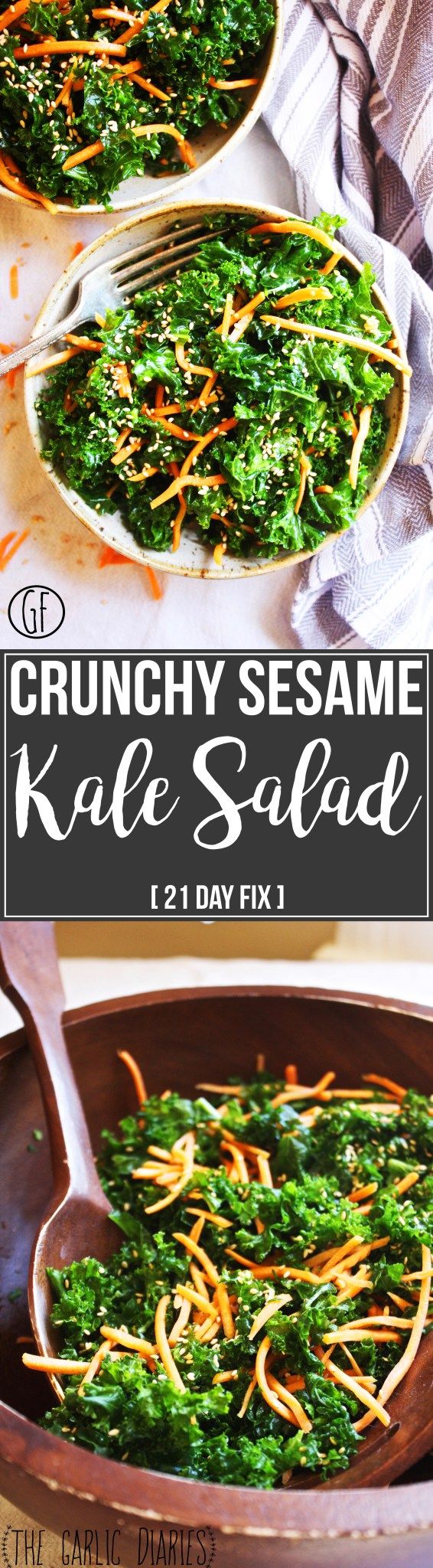 Crunchy Sesame Kale Salad [21 Day Fix]