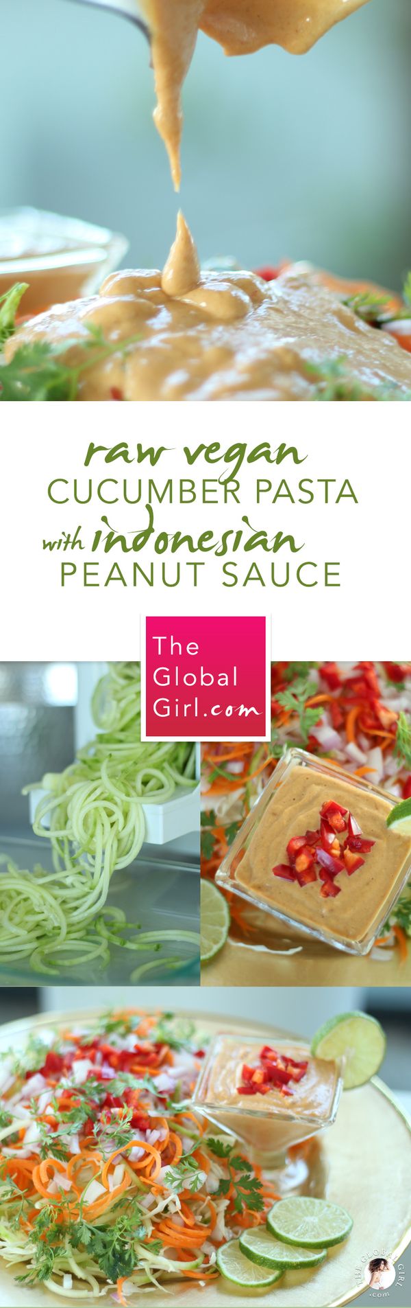 Cucumber Pasta with Indonesian Peanut Sauce