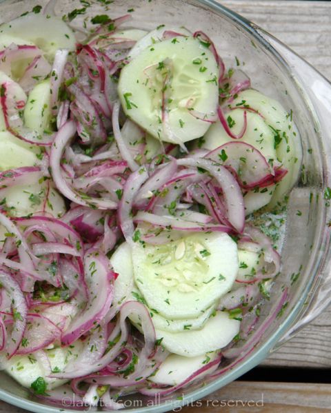 Cucumber salad with lime and cilantro