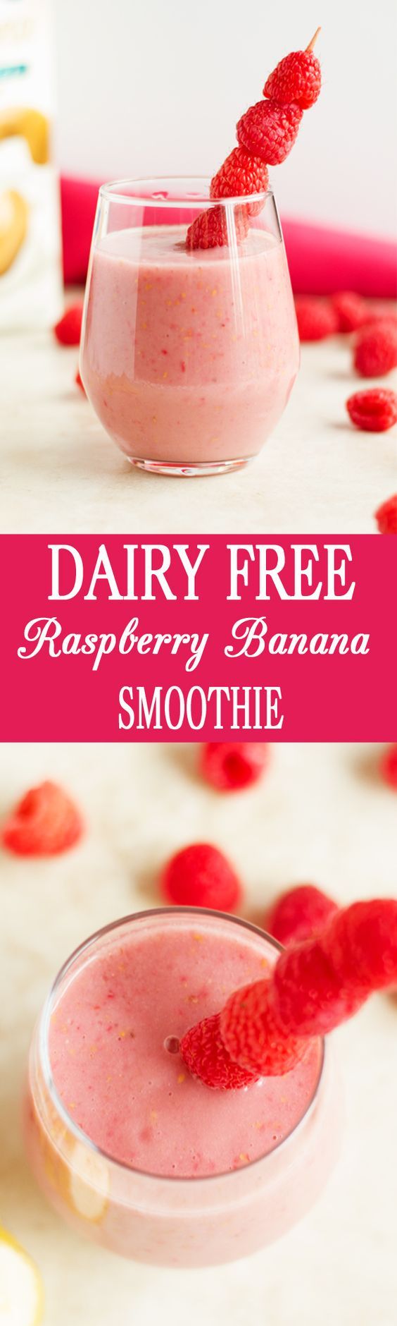 Dairy Free Healthy Raspberry Banana Smoothie