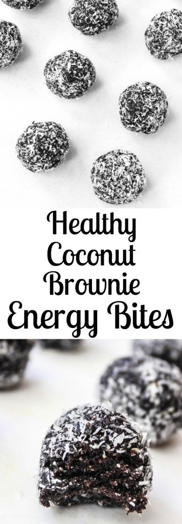 Dark Chocolate Coconut Brownie Energy Bites