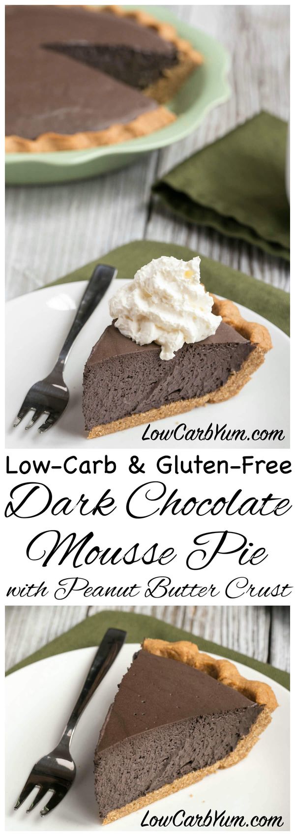 Dark Chocolate Mousse Pie - Peanut Crust