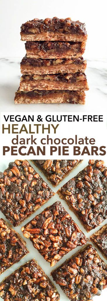 Dark Chocolate Pecan Pie Bars (vegan & gluten-free