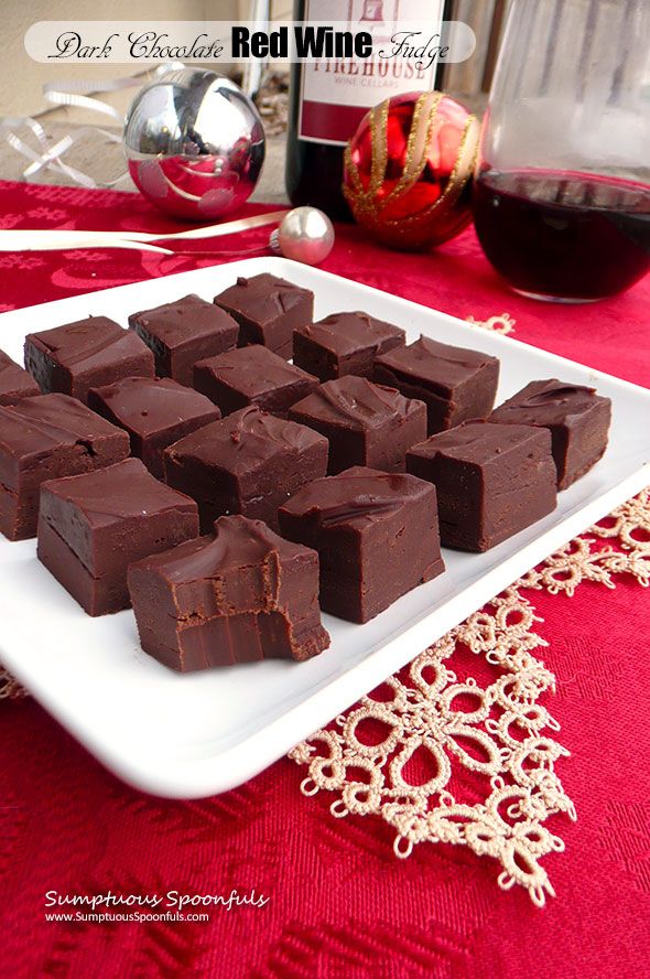 Dark Chocolate Red Wine Fudge