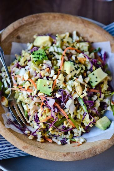 Day 3: crunchy cabbage salad with spicy peanut dressing