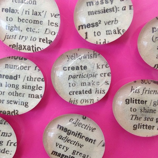 Dictionary Magnets with Crafty Words