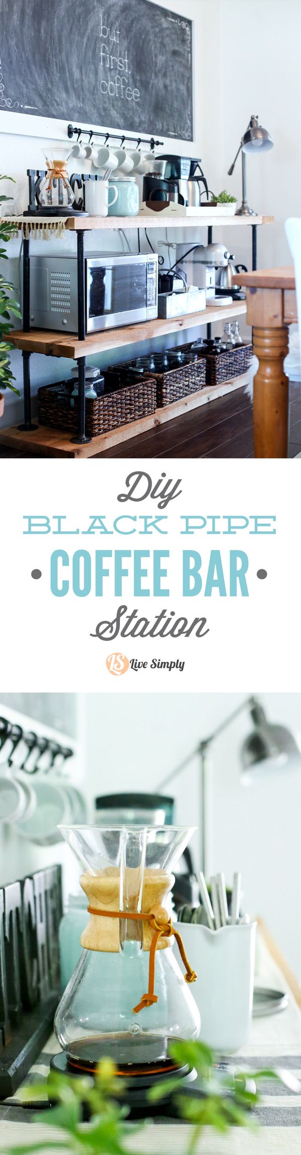 DIY Black Pipe Coffee Bar Station Materials